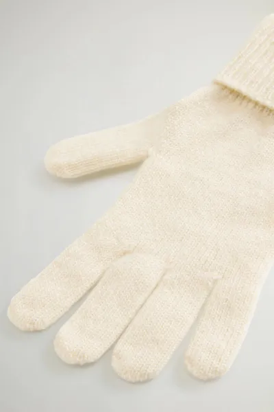 Rukavice Woolrich Cashmere Ribbed Gloves Milky Cream