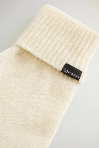 Rukavice Woolrich Cashmere Ribbed Gloves Milky Cream