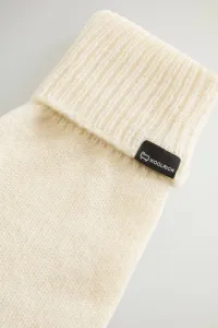 Rukavice Woolrich Cashmere Ribbed Gloves Milky Cream