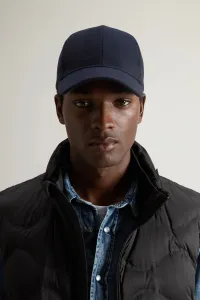 Šiltovka Woolrich Solid Wool Baseball Cap Melton Blue