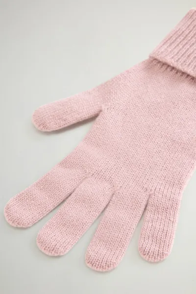 Rukavice Woolrich Cashmere Ribbed Gloves Woodrose