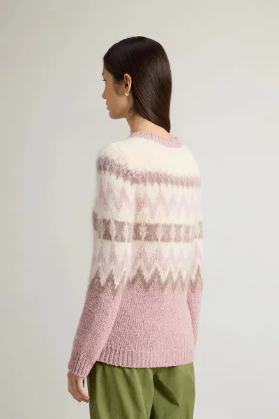 Sveter Woolrich Aztec Sweater Cognac
