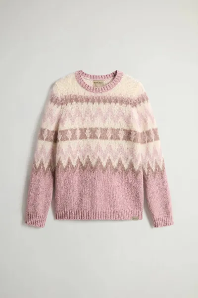 Sveter Woolrich Aztec Sweater Cognac