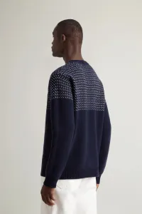 Sveter Woolrich Birdeye Crewneck Melton Blue Half Birdeye