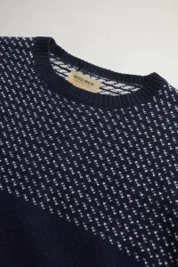 Sveter Woolrich Birdeye Crewneck Melton Blue Half Birdeye