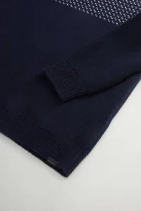 Sveter Woolrich Birdeye Crewneck Melton Blue Half Birdeye