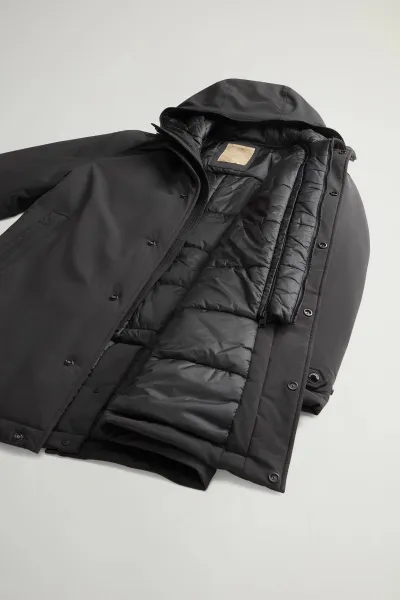 Kabát Woolrich Stretch 2In1 Carcoat Black