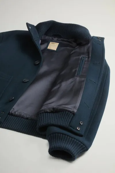 Bunda Woolrich Melton Wool Bomber Melton Blue