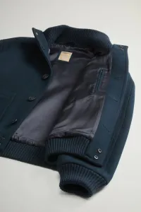 Bunda Woolrich Melton Wool Bomber Melton Blue