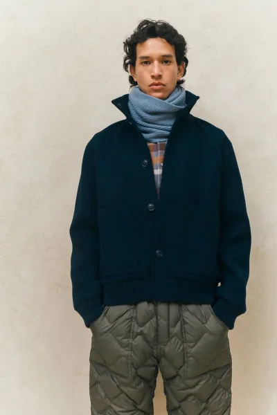 Bunda Woolrich Melton Wool Bomber Melton Blue