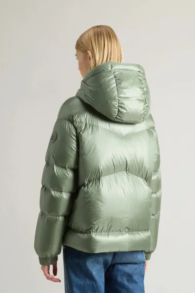 Bunda Woolrich Aliquippa Short Puffer Jacket Tundra Grey