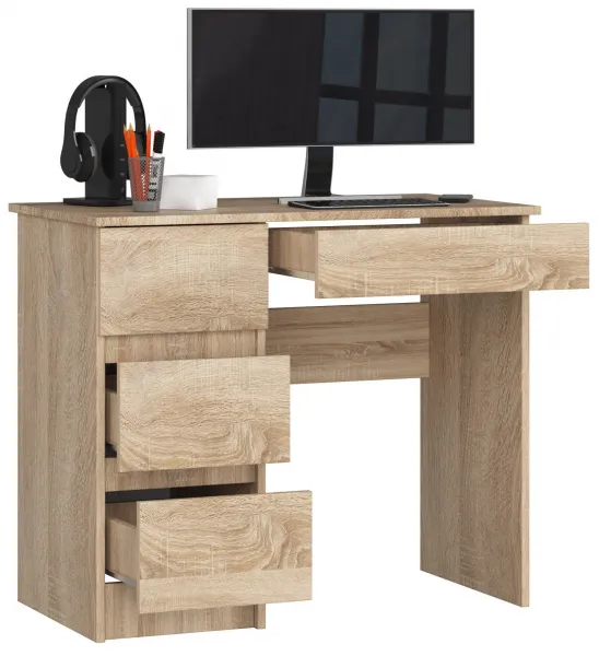 Ak furniture Písací stôl A-7 90 cm dub sonoma ľavý