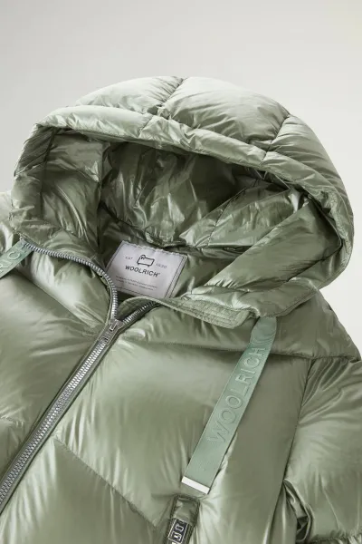 Bunda Woolrich Aliquippa Short Puffer Jacket Tundra Grey