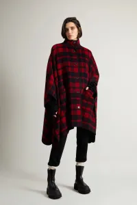 Pončo Woolrich Blanket Cape Red Check