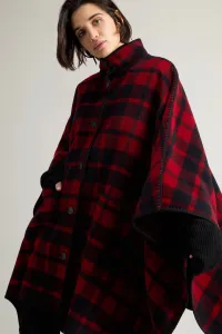 Pončo Woolrich Blanket Cape Red Check