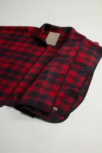 Pončo Woolrich Blanket Cape Red Check