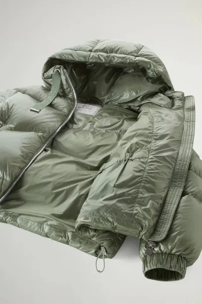 Bunda Woolrich Aliquippa Short Puffer Jacket Tundra Grey