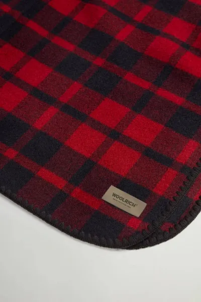 Pončo Woolrich Blanket Cape Red Check