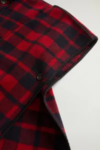 Pončo Woolrich Blanket Cape Red Check