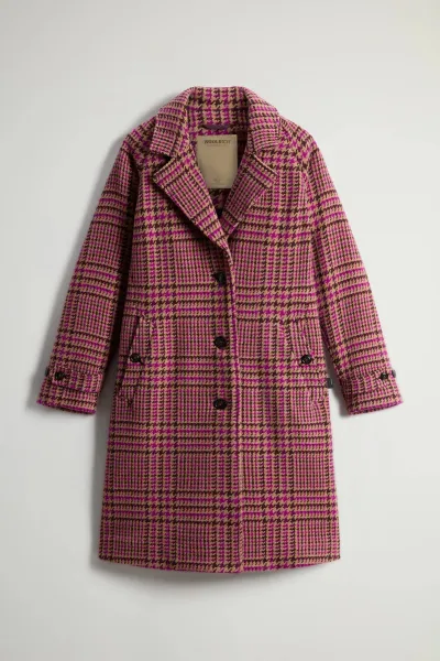 Kabát Woolrich Soft Brush Coat Winetasting Pied De Poule