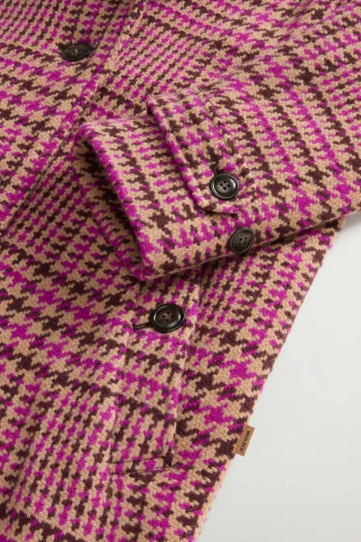 Kabát Woolrich Soft Brush Coat Winetasting Pied De Poule