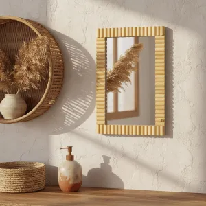 Tutumi Nástenné drevené zrkadlo BOHO 55x35 cm prírodné