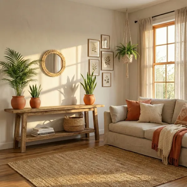 Tutumi Okrúhle nástenné zrkadlo BOHO 36 cm prírodné