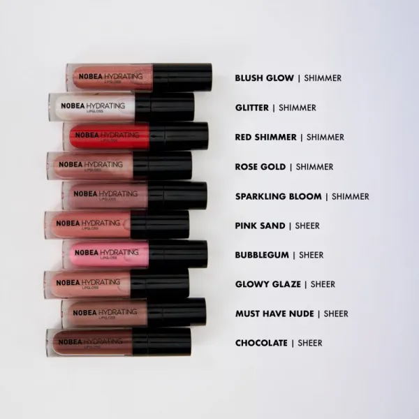 NOBEA Day-to-Day Hydrating Lipgloss hydratačný lesk na pery Sparkling Bloom 7 ml