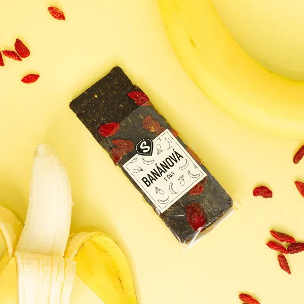 Banánová tyčinka s goji váha 1kg (20x50g)