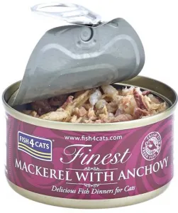 FISH4CATS Konzerva pre mačky Finest makrela s ančovičkamii 70g