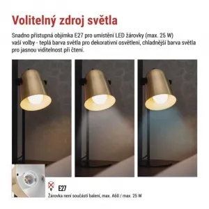 EMOS Stolní lampa Nina zlatá