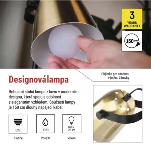 EMOS Stolní lampa Nina zlatá