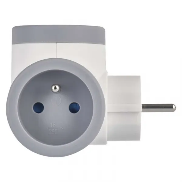 EMOS Rozbočovací zásuvka se 2 USB porty Declan bílá/šedá