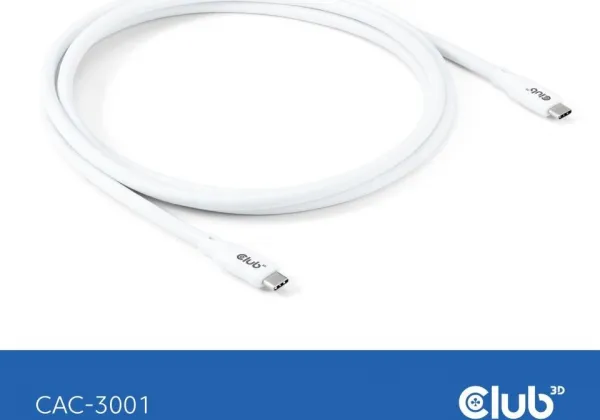 Club 3D Club3D Kabel USB-C 4.0, 20Gbps, 4K60Hz, PD 240W, 2m, bílá