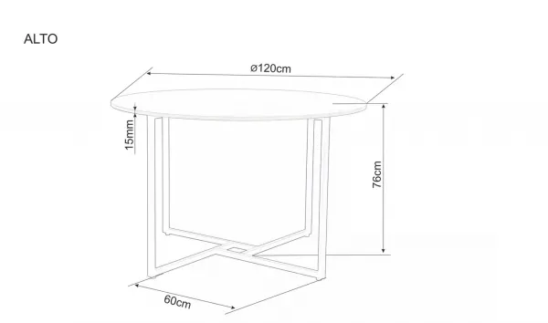 Signal Okrúhly jedálenský stôl Alto 120 cm dub prírodný/čierny