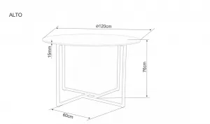 Signal Okrúhly jedálenský stôl Alto 120 cm dub prírodný/čierny