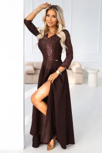 Numoco Spoločenské maxi šaty AMBER 309-2 Farba: Kráľovská modrá, Veľkosť: S