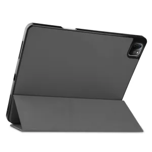 LEATHER Zaklápací obal Apple iPad Pro 12.9 2022 / 2021 šedý