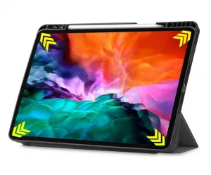 LEATHER Zaklápací obal Apple iPad Pro 12.9 2022 / 2021 šedý