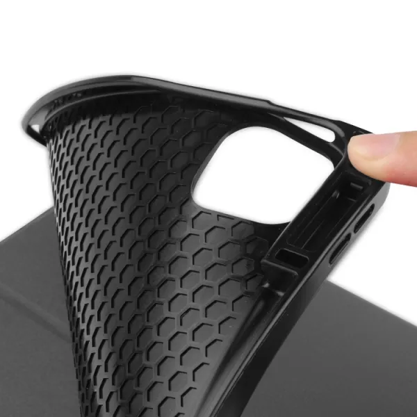 LEATHER Zaklápací obal Apple iPad Pro 12.9 2022 / 2021 šedý