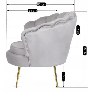JAKS Kreslo sivé velúr Angel