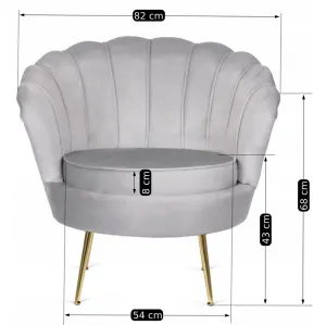 JAKS Kreslo sivé velúr Angel