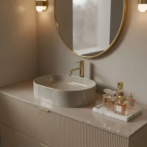 Umyvadlo na desku Rea Nadia 50 cm kámen/kašmír