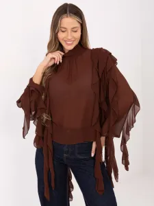 Hnedá blúzka s volánmi