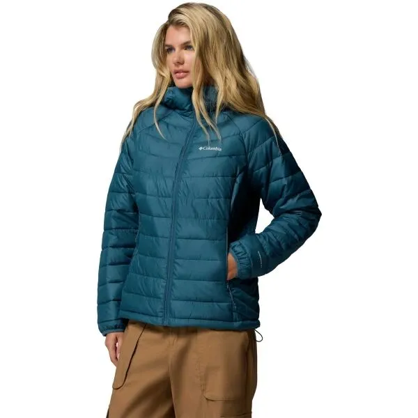 Columbia POWDER LITE HOODED JACKET Dámska bunda, modrá, veľkosť