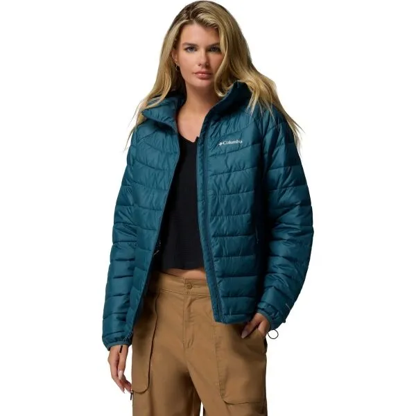 Columbia POWDER LITE HOODED JACKET Dámska bunda, modrá, veľkosť