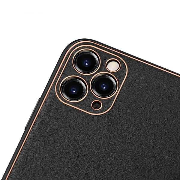 DUX DUCIS Yolo kožený kryt na iPhone 12 Pro Max, čierny