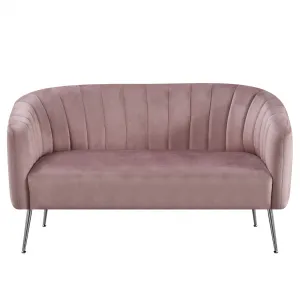 Dizajnový 2-sed, ružová Velvet látka/chróm-strieborný, BAGY