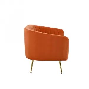 Dizajnový 2-sed, terakota Velvet látka/gold chróm-zlatý, BAGY