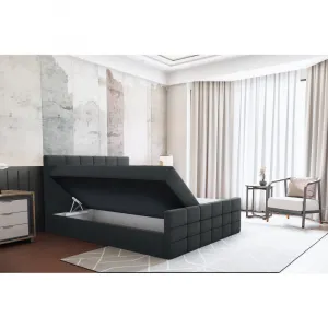 Boxspringová posteľ, 140x200, sivá, BEST